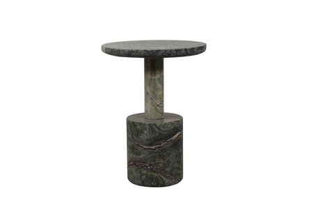 Bari Side Table Travertine Forest Green