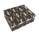 IKAT Fabric Tan Black White Box 010