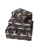 IKAT Fabric Tan Black White Box 010