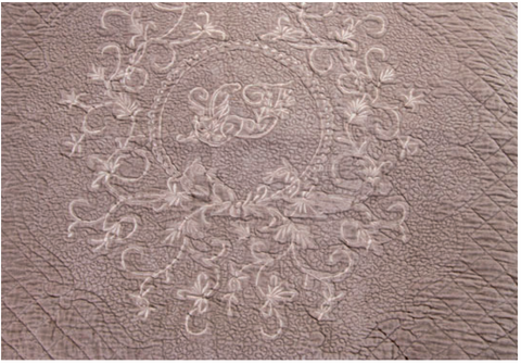 Cotton Velvet - Taupe Embroidered