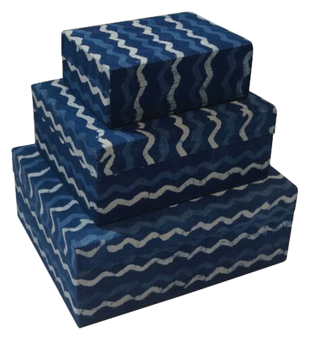 IKAT Fabric Box Blue 009